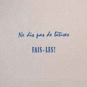 Carte Postale "Ne dis pas de bêtises, Fais-les !"