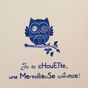 Carte Postale "Je te Chouette une Merveilleuse Année"