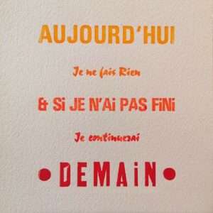 Carte Postale "Aujourd'hui, je ne fais rien"