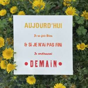 Carte Artisanale « Aujourd'hui, je ne fais rien » - Papeterie Créative